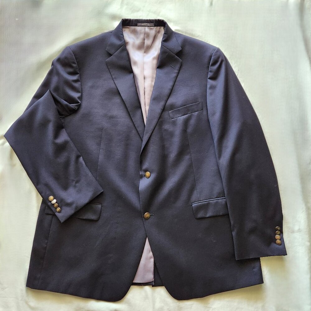 Men's Hart Schaffner Marx Navy Blue Suit Jacket Size 50L